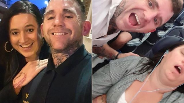 Brave bloke gets tattoo on thigh of his snoring missus