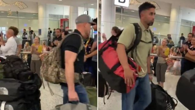 US Fire-fighters given a hero’s welcome on arrival to battle bushfires