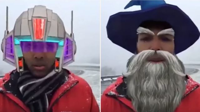 Weather reporter unaware Facebook filters were making his live weather report bloody awesome