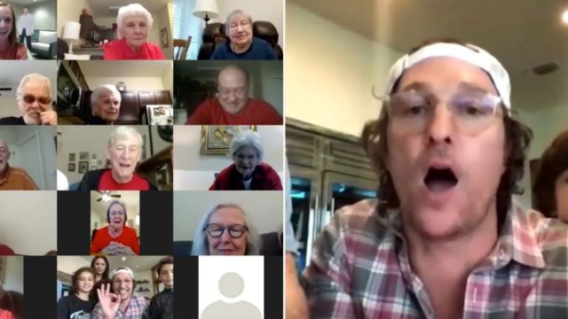 Matthew McConaughey hosted a bingo session on Zoom for seniors in isolation