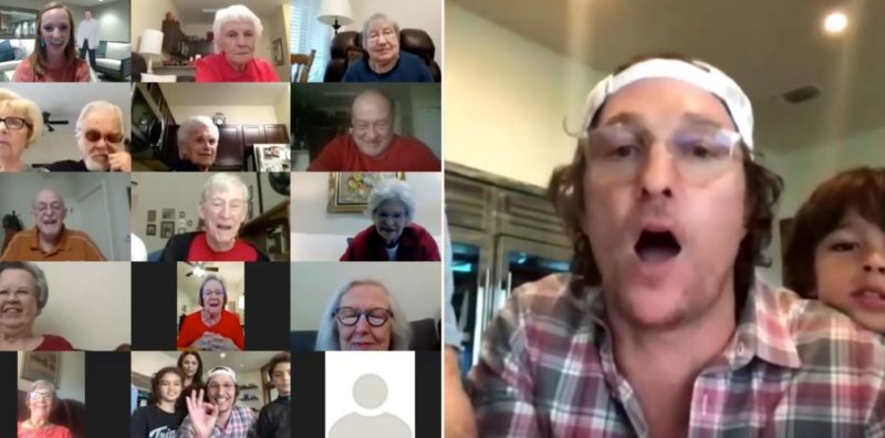 Matthew McConaughey hosted a bingo session on Zoom for seniors in isolation