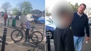 Kid filmed abusing supermarket staff gets dragged by his old man
