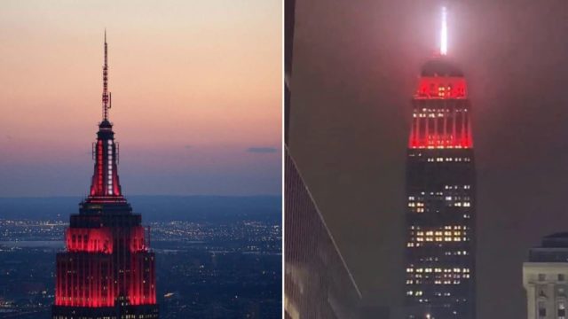 Empire State Building was lit up like a f*@#en ambulance to signal state of emergency