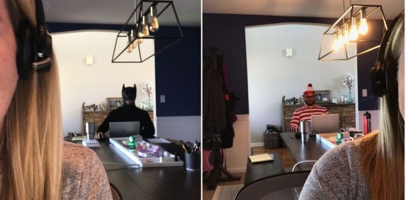 This bloke keeps photobombing his wife’s work Zoom calls