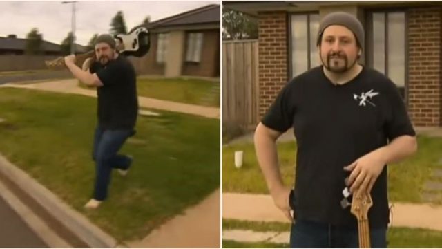 Legend fights off robbers with bass guitar & the re-enactment is bloody gold