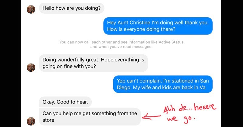 Bloke’s ‘Aunt’ tried to scam him on messenger, then this bloody epic troll took place