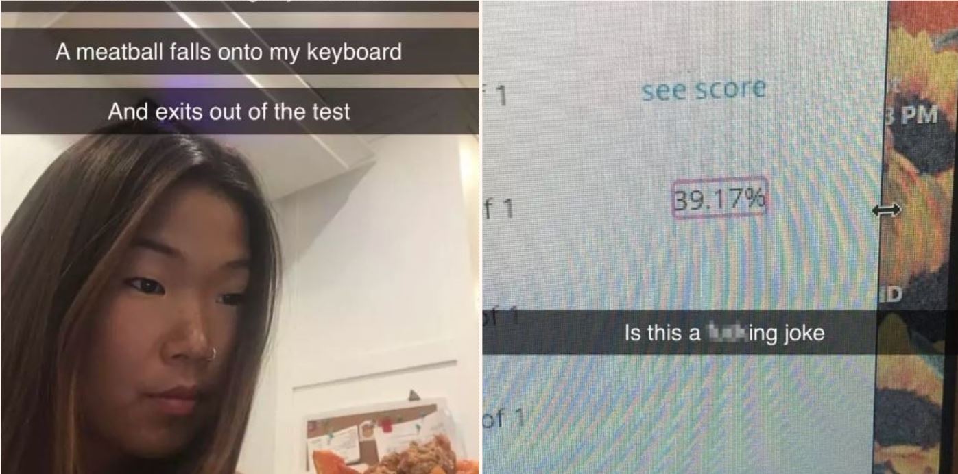 Hungry sheila begs professor for exam retake after meatball causes failed exam