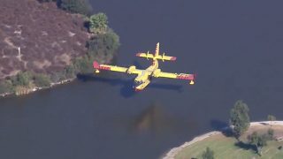 The epic piloting of this water-bomber plane has drawn world wide attention