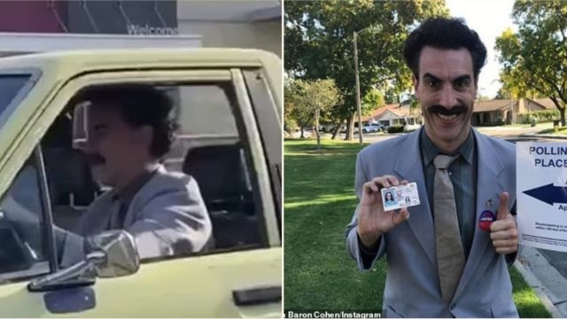 Potential evidence of a new Borat being filmed on streets of LA has emerged