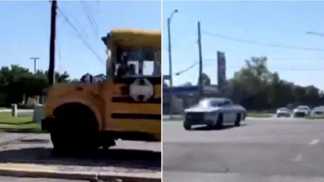 Footage captured shows 11 year old kid taking joyride in stolen school bus