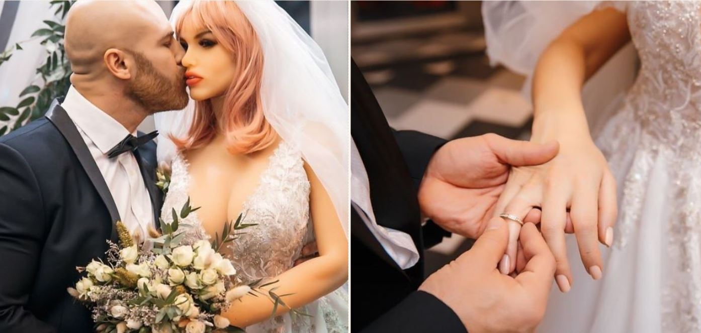 Bodybuilder marries sex doll in traditional marriage ceremony