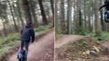 Bloke f**ken tears up offroad track on unicycle!