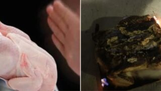 Bloke builds slapping machine to cook chicken