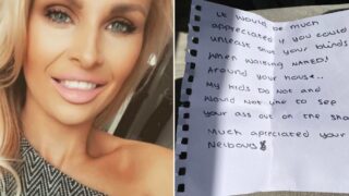 Mum gets note from neighbour: my kids don’t want to see your ass