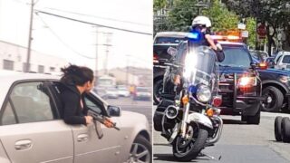 Sheila seen leaning out of car holding AK-47 in San Francisco