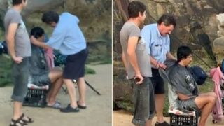 Barber cuts hair while ‘fishing’ at the beach to flout lockdown laws