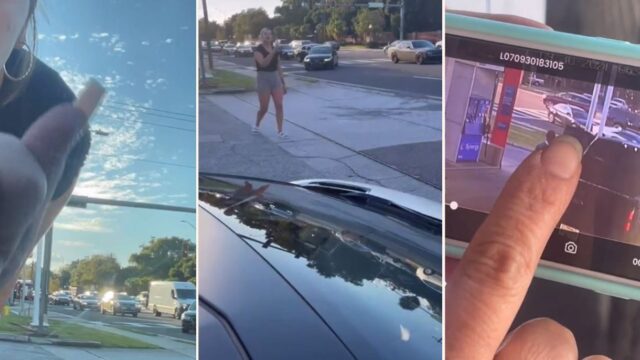Bloke can’t stop laughing after chick who rear-ended him in her car tries to blame him