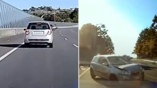 Axe-wielding bloke chases and rams vehicle in Aussie car chase
