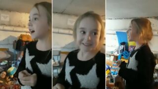 Little Ukrainian lass leaves bomb shelter occupants in tears with rendition of “Let It Go”