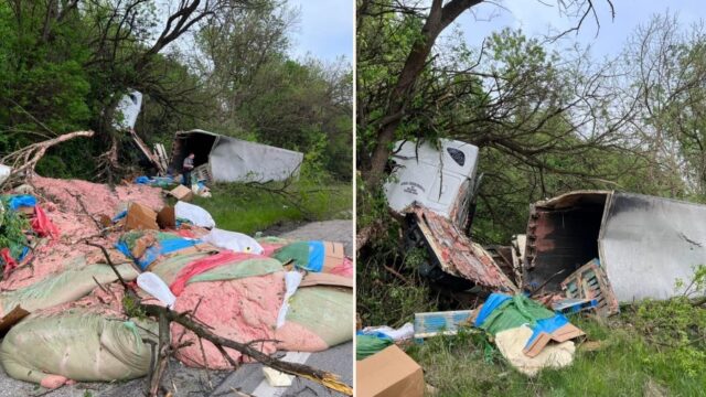 7 tonnes of hot dog filler spills onto the highway after accident