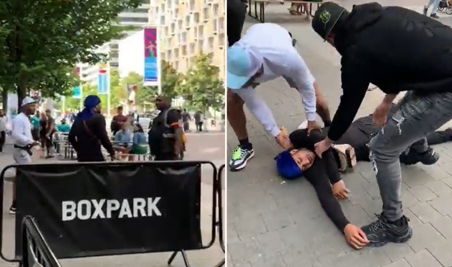 Man gets knocked out cold by former Heavyweight champ now working security