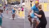 Brutal Cyclist and spectator collision at finish line in Canary Islands race